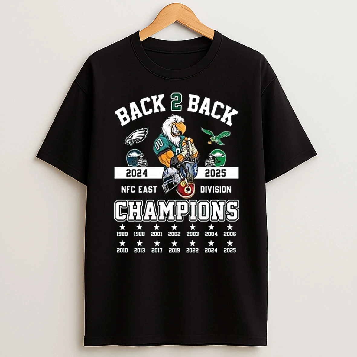 Vflippa Legendusashirt 20251222_130533 68_philadelphia Eagles Nfc East 2025 Champions Back To Back 1980 2025 Mascot T Shirt