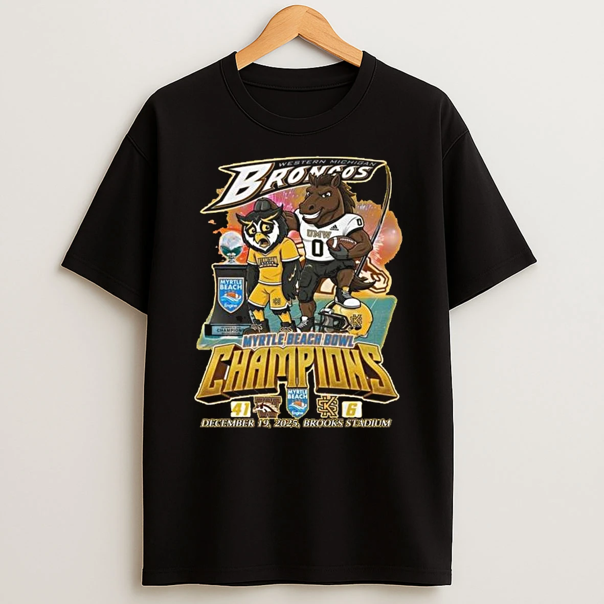 Vflippa Legendusashirt 20251222_130533 68_western Michigan Broncos Myrtle Beach Bowl Champions 2025 Beat Kennesaw Mascot T Shirt