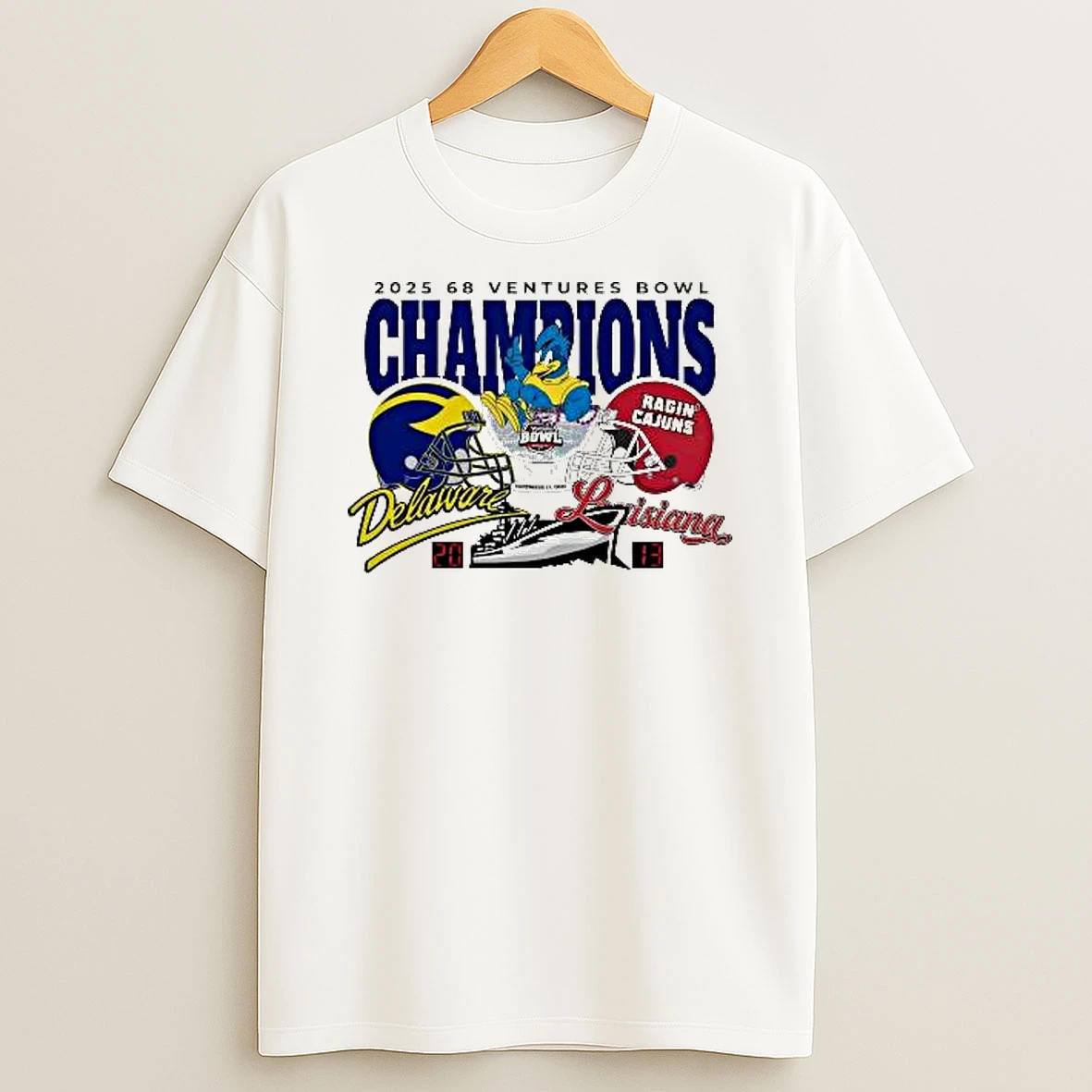 Vflippa Legendusashirt 20251222_163500 28_delaware Fightin Blue Hens Winner 20 13 Louisiana Ragin Cajuns 2025 68 Ventures Bowl Champions T Shirt