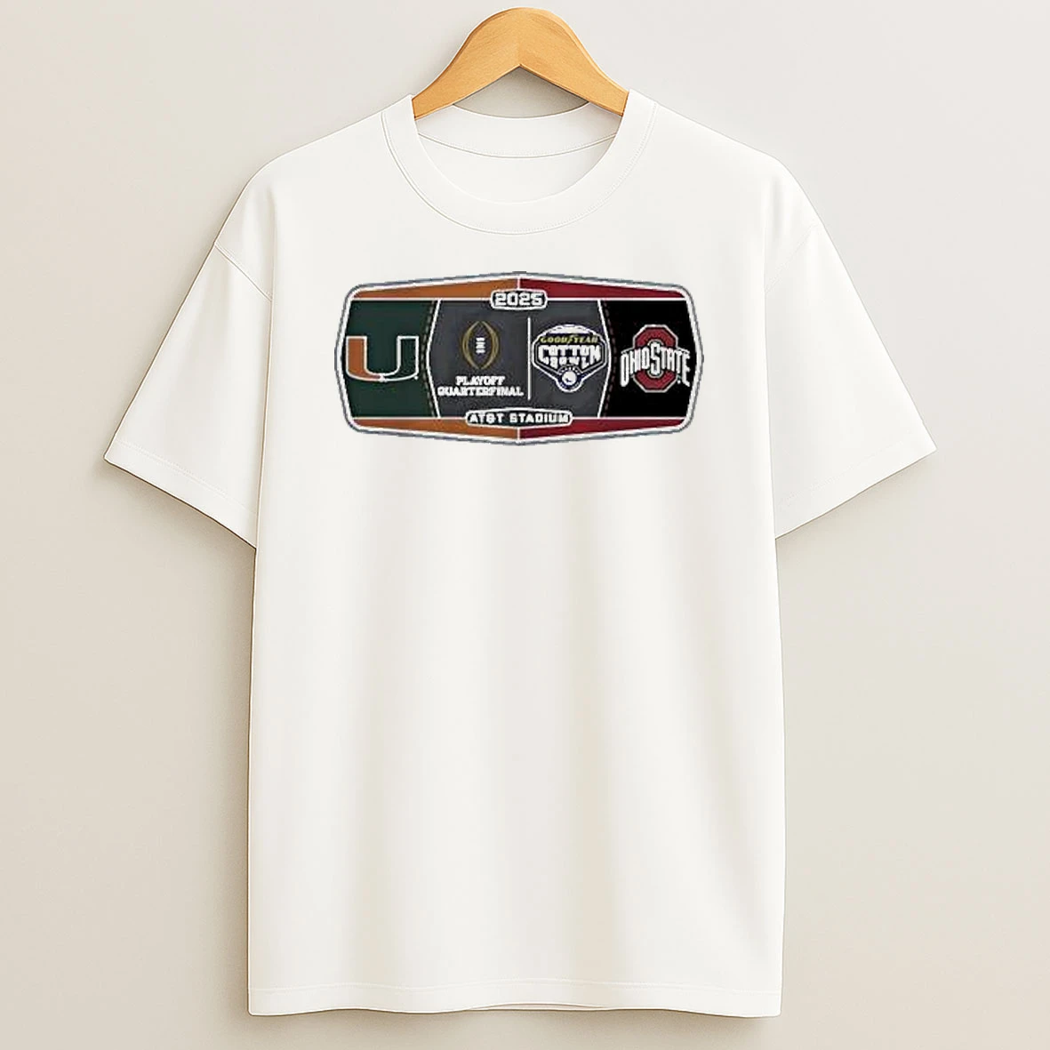 Vflippa Legendusashirt 20251222_163500 28_miami Hurricanes Vs Ohio State Buckeyes 2025 Goodyear Cotton Bowl Playoff Quarterfinal T Shirt