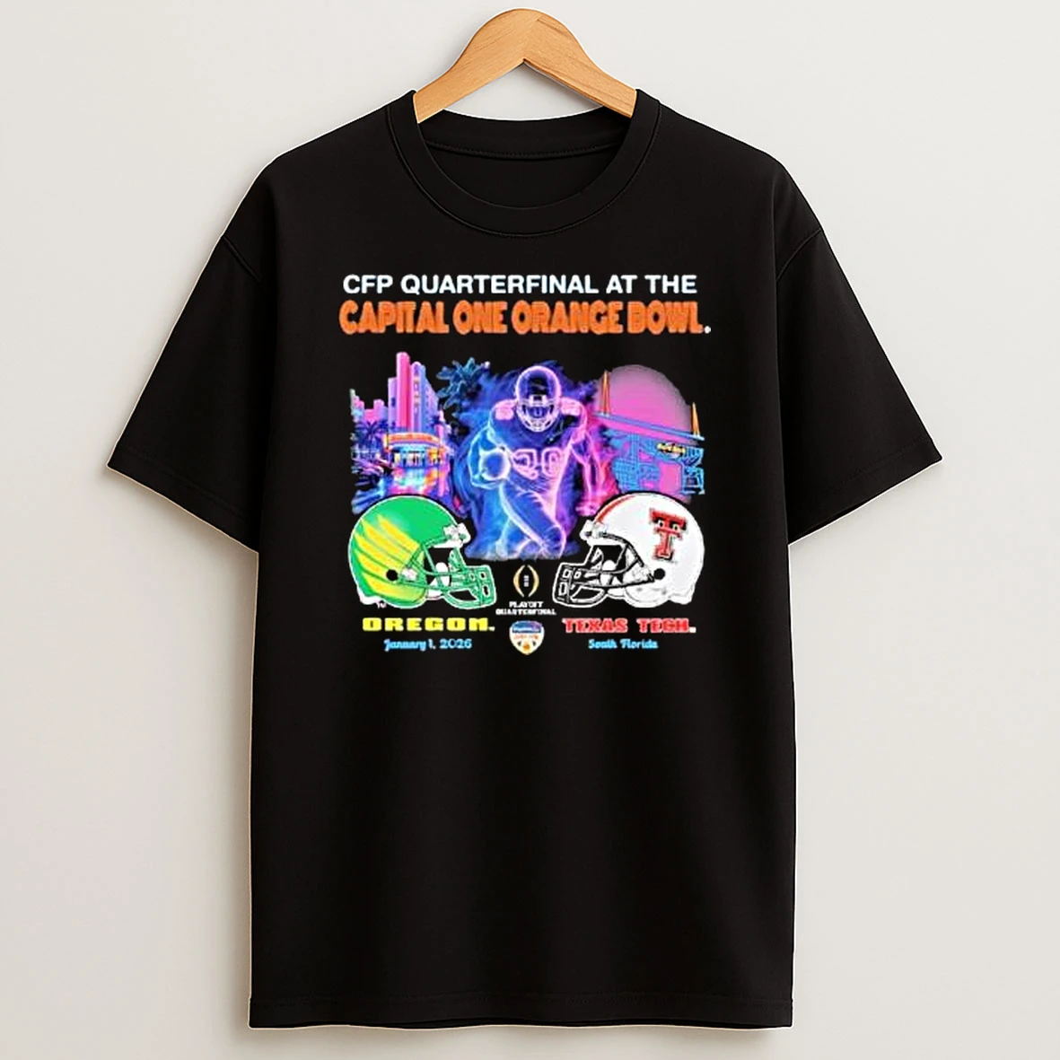 Vflippa Legendusashirt 20251222_170544 112_oregon Ducks Vs Texas Tech Red Raiders 2026 One Orange Bowl Matchup Helmet T Shirt