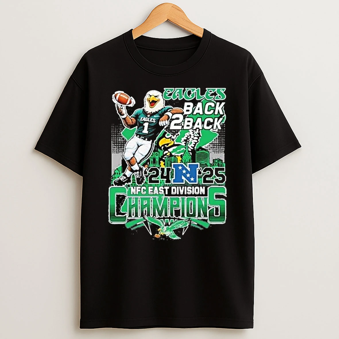 Vflippa Legendusashirt 20251223_094423 85_philadelphia Eagles Back 2 Back 2024 2025 Nfc East Division Champions Mascot T Shirt
