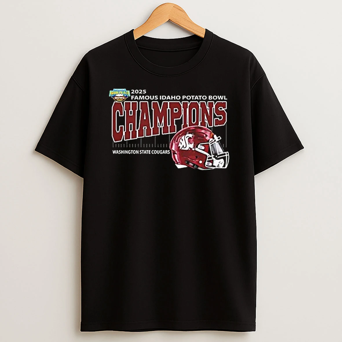 Vflippa Legendusashirt 20251223_094423 85_washington State Cougars Football Are 2025 Famous Idaho Potato Bowl Champions Helmet At Albertsons Stadium In Boise Idaho On December 22 2025 T Shirt