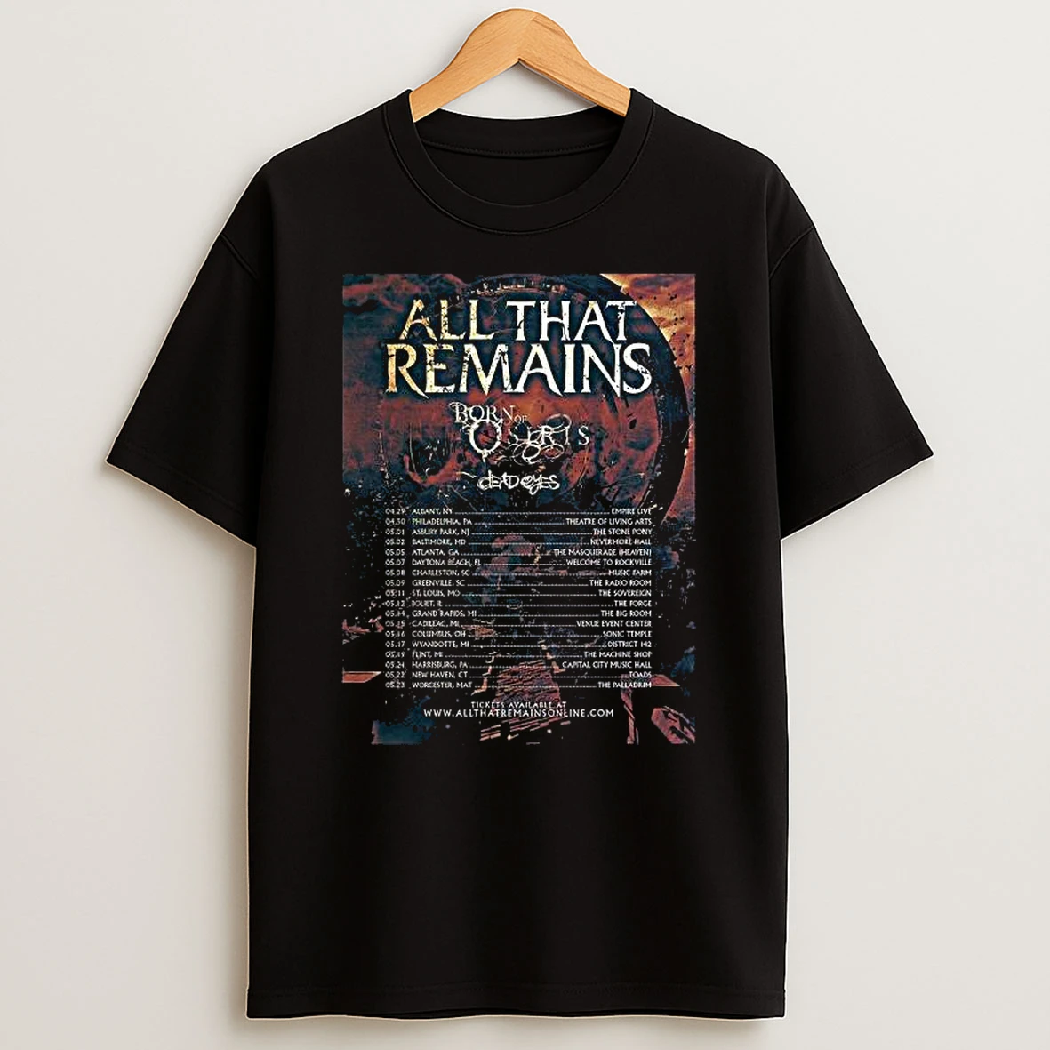 Vflippa Legendusashirt 20251223_115613 41_all That Remains With Born Of Osiris And Dead Eyes North America Spring 2026 Tour City Dates T Shirt