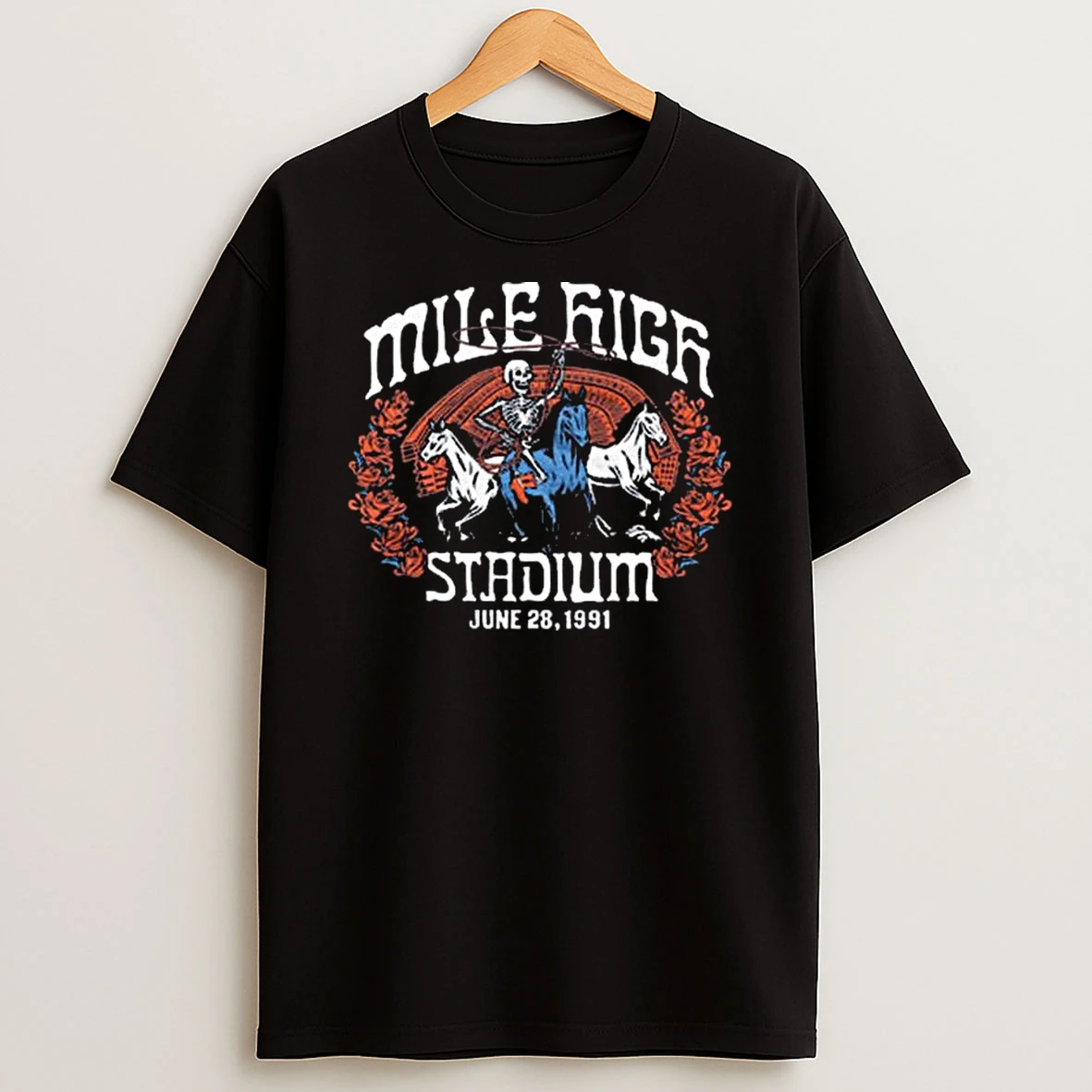 Vflippa Legendusashirt 20251223_115613 41_nfl X Grateful Dead X Broncos Skeleton Mile High Stadium T Shirt