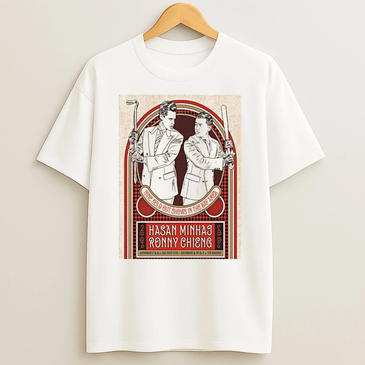 Vflippa Legendusashirt 20251224_094845 92_hasan Minhaj And Ronny Chieng San Jose Ca And San Francisco Ca Dec 17 21 2025 T Shirt