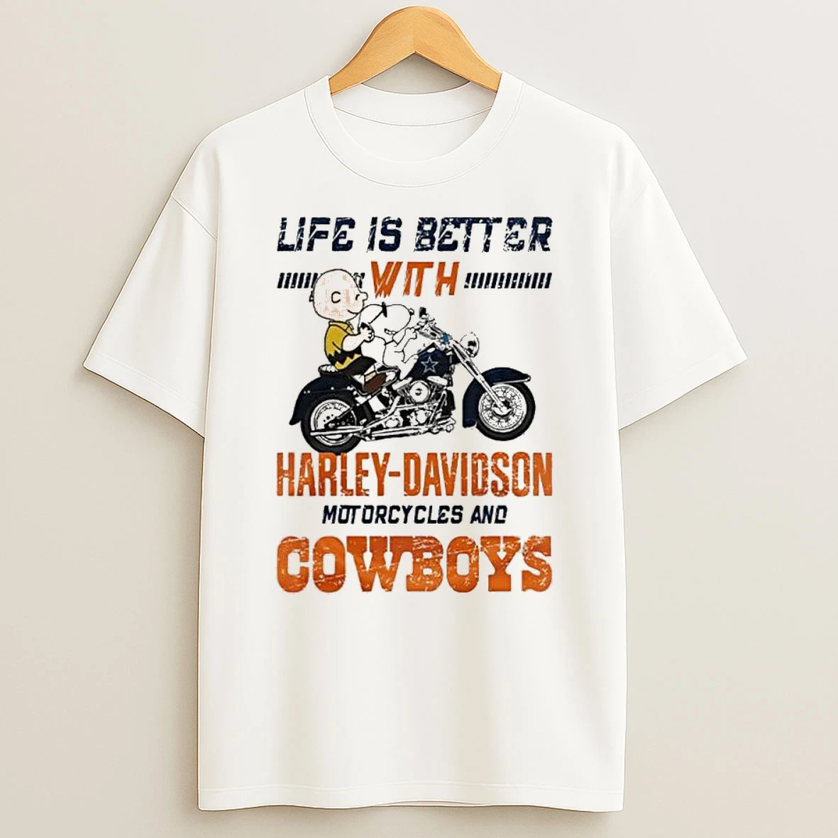 Vflippa Legendusashirt 20251224_094845 92_peanuts Life Is Better With Harley Davidson Motorcycles And Dallas Cowboys Nfl T Shirt