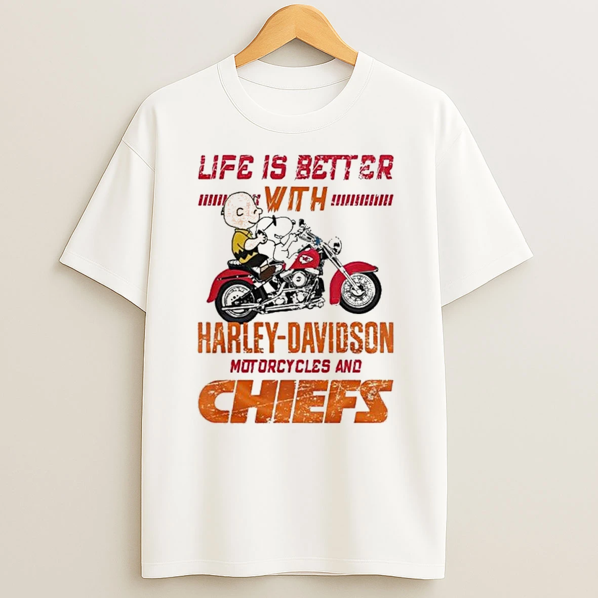 Vflippa Legendusashirt 20251224_094845 92_peanuts Life Is Better With Harley Davidson Motorcycles And Kansas City Chiefs Nfl T Shirt