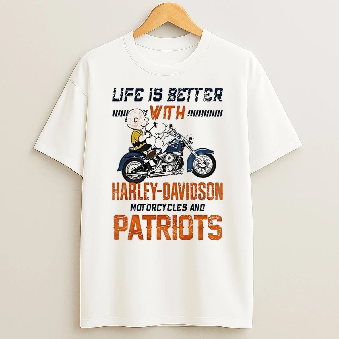 Vflippa Legendusashirt 20251224_094845 92_peanuts Life Is Better With Harley Davidson Motorcycles And New England Patriots Nfl T Shirt