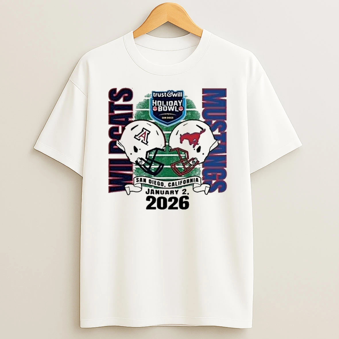 Vflippa Legendusashirt 20251224_122755 76_arizona Wildcats Vs Smu Mustangs Football 2025 Holiday Bowl Bound San Diego California January 2 2026 Helmet T Shirt