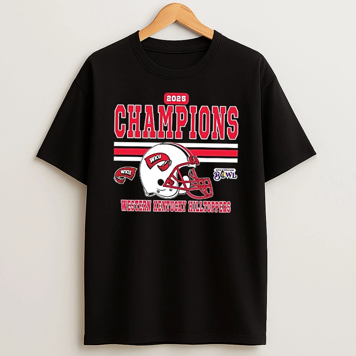 Vflippa Legendusashirt 20251224_122755 76_celebrates 2025 New Orleans Bowl Champions Western Kentucky Hilltoppers Football Champions 2025 New Orleans Bowl Helmet T Shirt