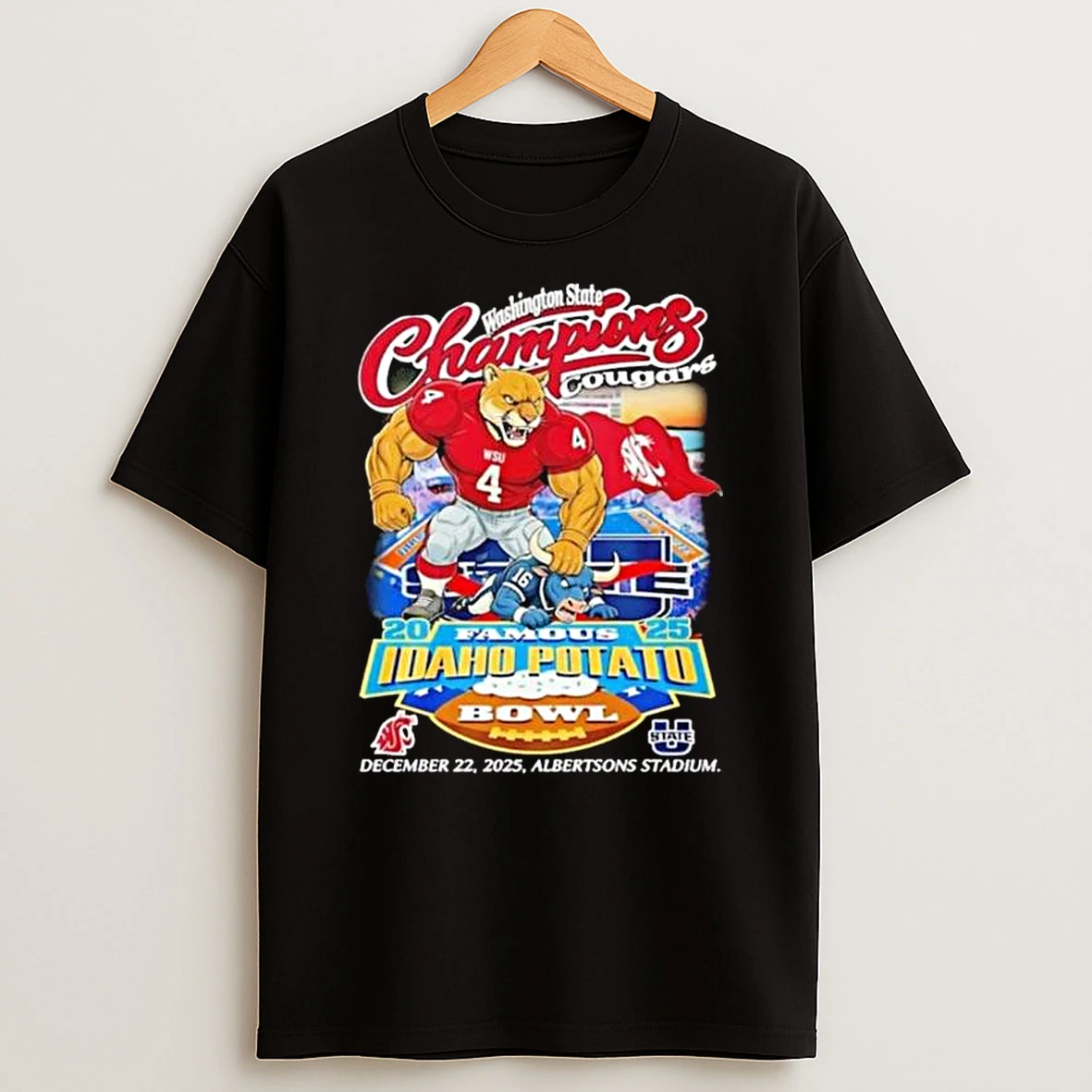 Vflippa Legendusashirt 20251224_125315 33_washington State Cougars 2025 Famous Idaho Potato Bowl Champions Mascot T Shirt