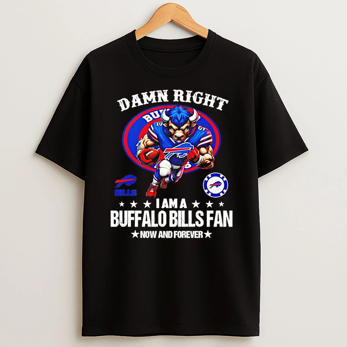 Vflippa Nowbestshirt 20251209_123350 23_damn Right I Am A Buffalo Bills Fan Now And Forever Mascot T Shirt