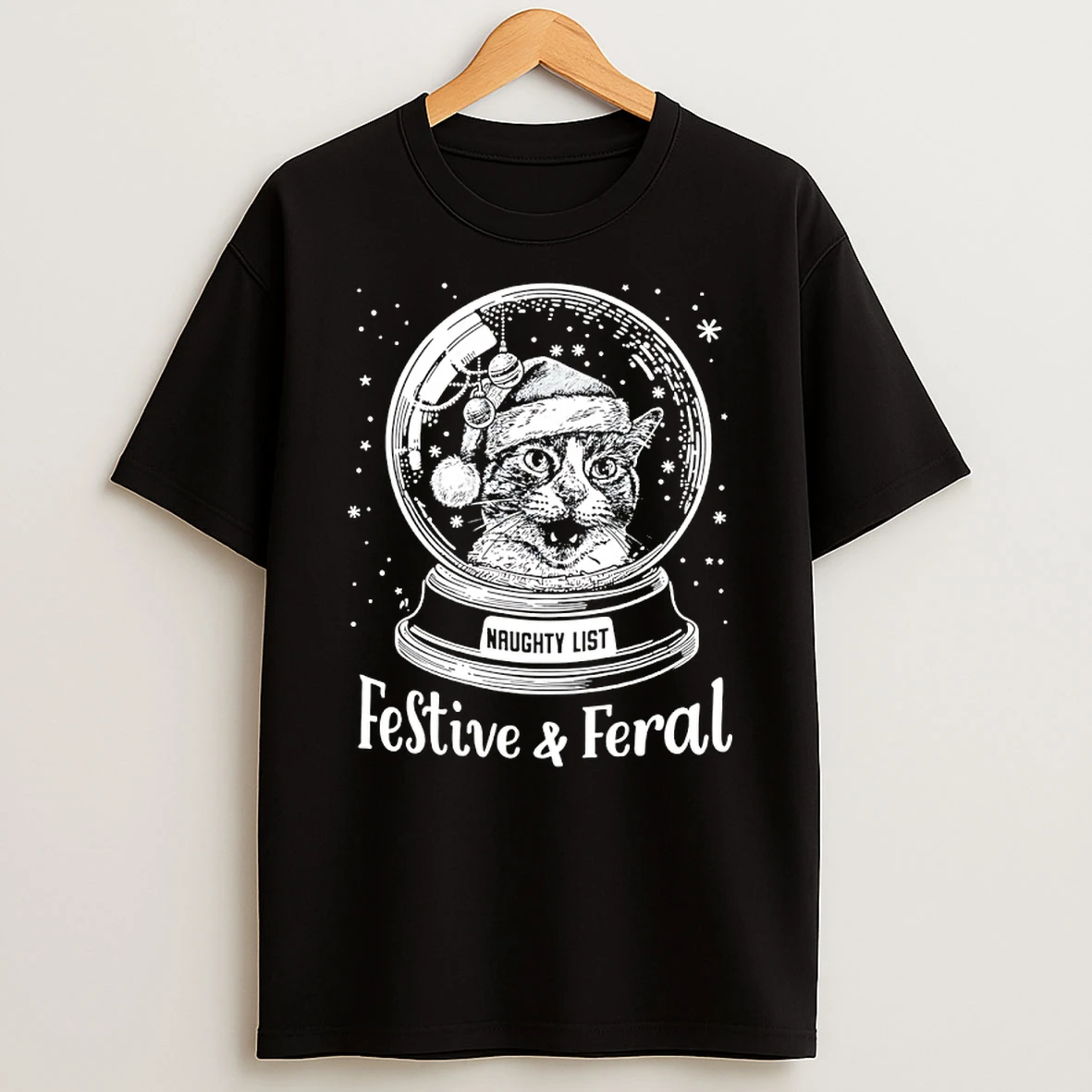 Vflippa Nowbestshirt 20251209_123350 23_festive And Feral Cat Naughty List T Shirt