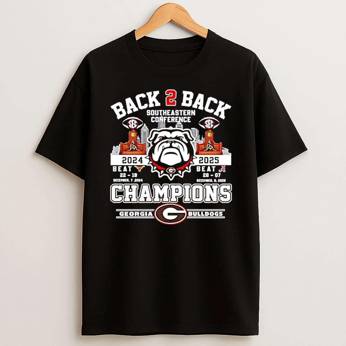 Vflippa Nowbestshirt 20251209_123350 23_georgia Bulldogs Back 2 Back Sec Champions 2 Time Beat Texas And Alabama T Shirt