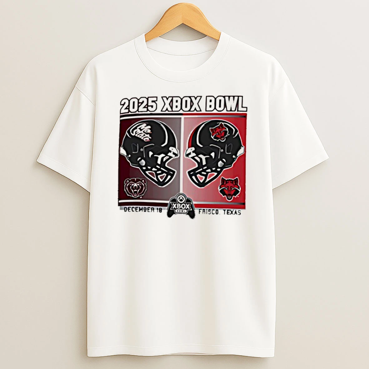 Vflippa Nowbestshirt 20251209_130203 95_missouri State Bears Vs Arkansas State Red Wolves 2025 Xbox Bowl T Shirt