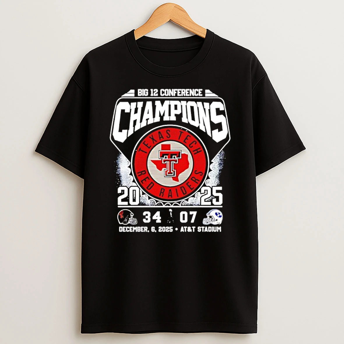 Vflippa Nowbestshirt 20251209_130203 95_texas Tech Red Raiders 2025 Big 12 Conference Champions 34 7 Byu T Shirt