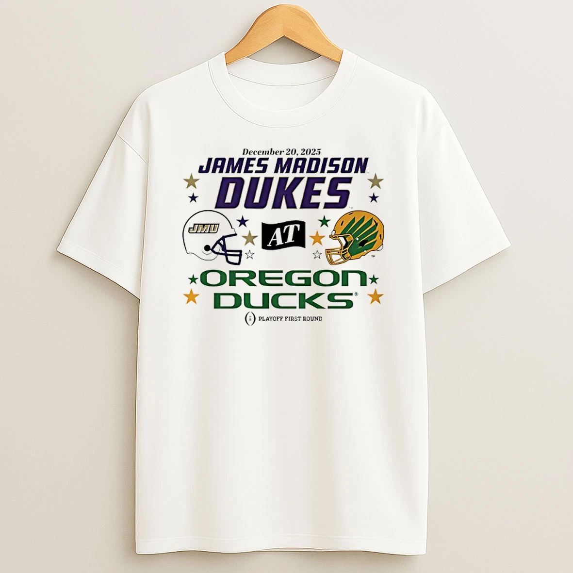 Vflippa Nowbestshirt 20251210_135131 31_oregon Ducks And Jmu Dukes Cfp First Round Matchup 2025 T Shirt