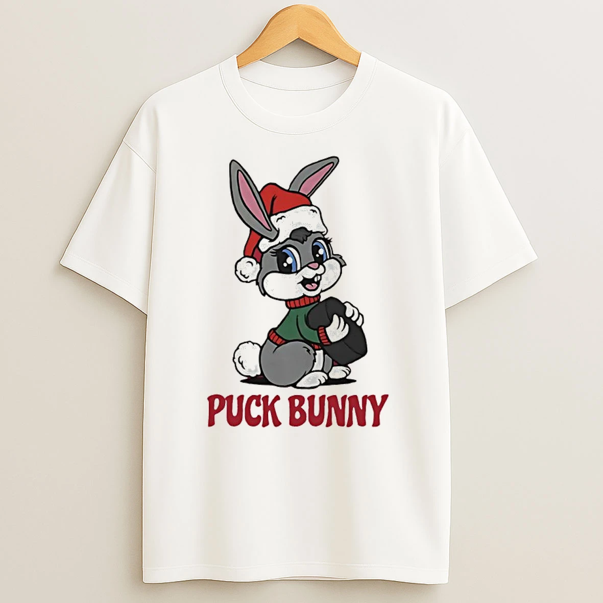 Vflippa Nowbestshirt 20251210_135131 31_puck Bunny Hockey Christmas Santa T Shirt