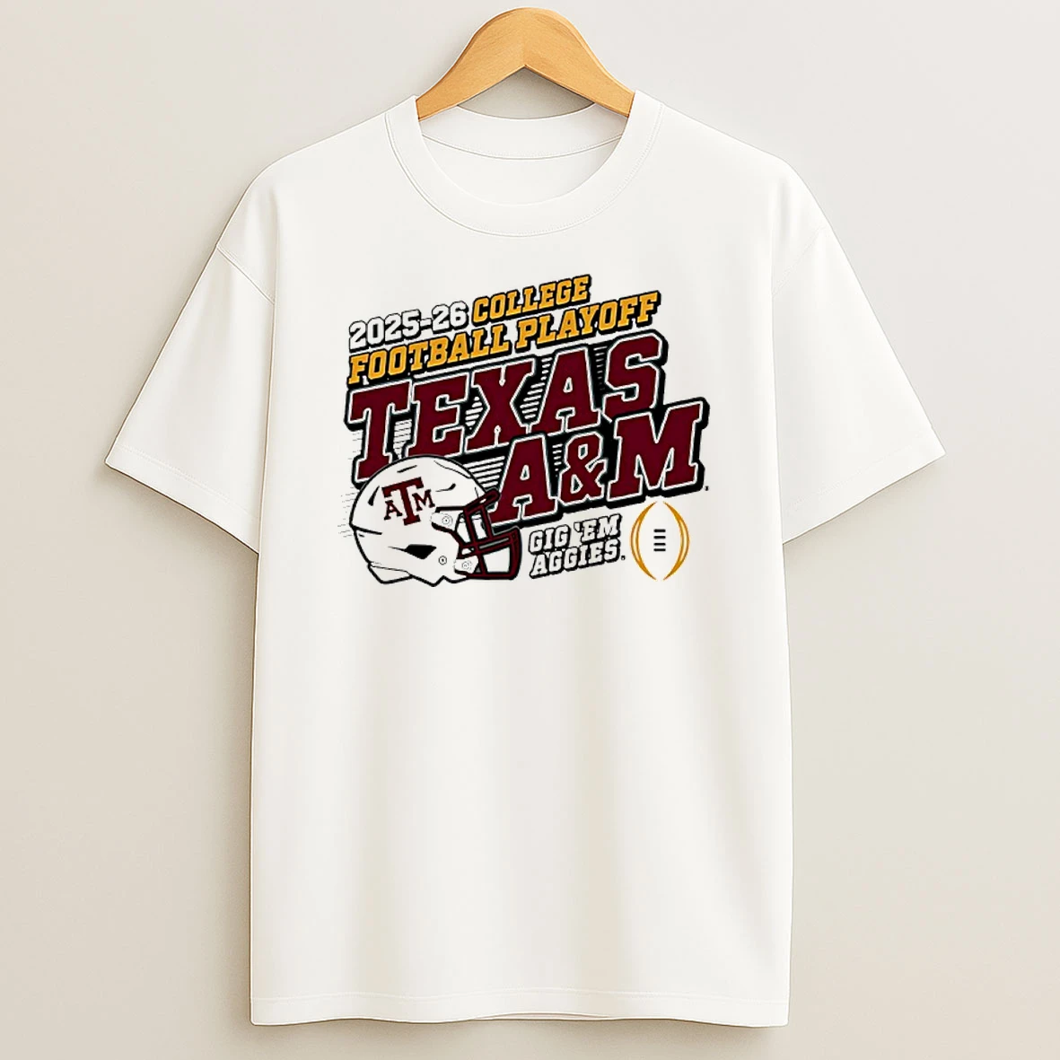 Vflippa Nowbestshirt 20251210_135131 31_texas Am Aggie 2025 26 Cfp Gig Em Aggies Helmet T Shirt