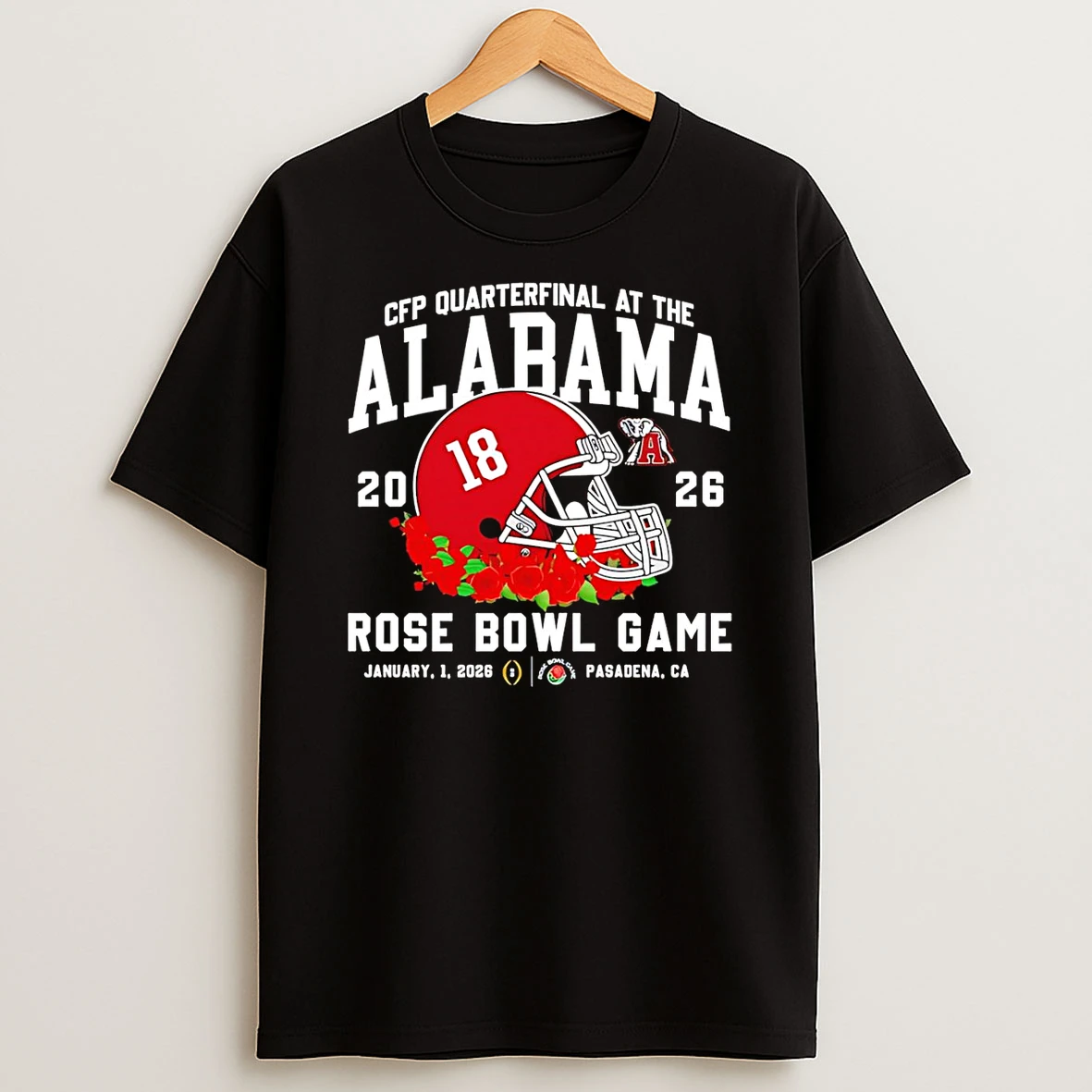 Vflippa Schmidtstee 20251222_104542 297_alabama Crimson Tide Cfp Quarterfinal At The 2025 Rose Bowl Game Helmet T Shirt