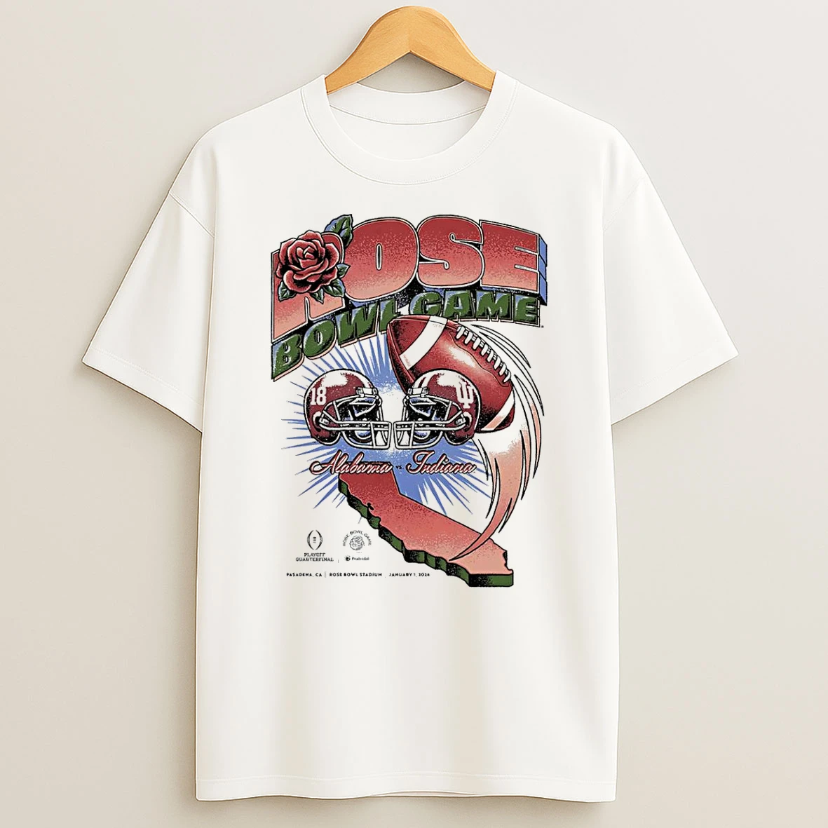 Vflippa Schmidtstee 20251222_104542 297_alabama Crimson Tide Vs Indiana Hoosiers Rose Bowl Game 2026 T Shirt