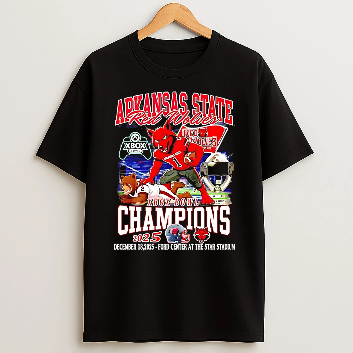 Vflippa Schmidtstee 20251222_104542 297_arkansas State Red Wolves 2025 Xbox Bowl Champions Mascot T Shirt