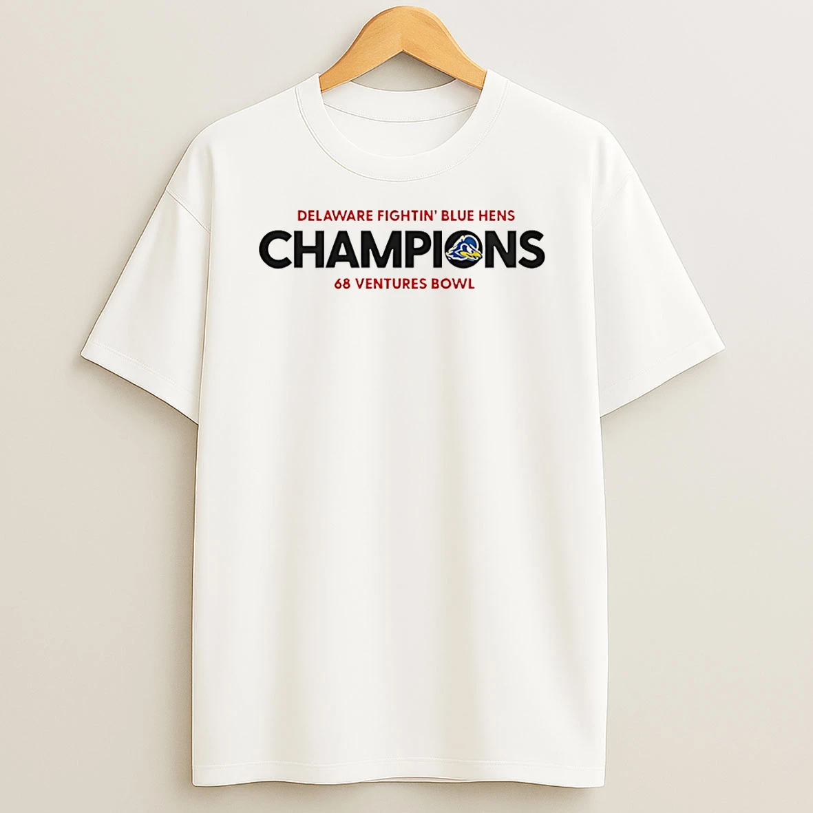 Vflippa Schmidtstee 20251222_104542 297_delaware Blue Hens 2025 68 Ventures Bowl Champions Classic T Shirt