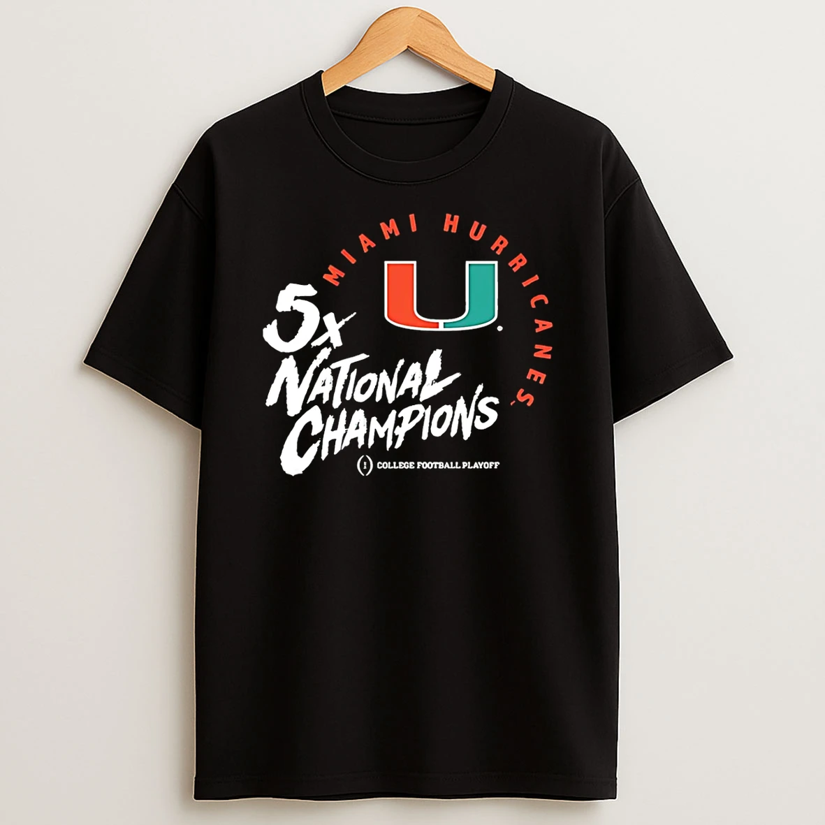 Vflippa Schmidtstee 20251222_104542 297_miami Hurricanes 2025 26 Cfp Five Time National Champions T Shirt