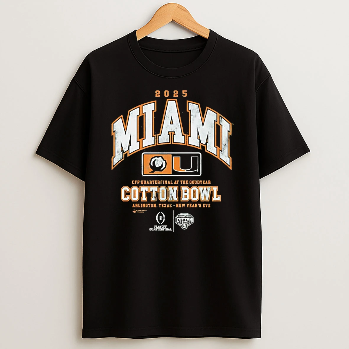 Vflippa Schmidtstee 20251222_104542 297_miami Hurricanes Cfp Quarterfinal At The Goodyear 2025 Cotton Bowl T Shirt