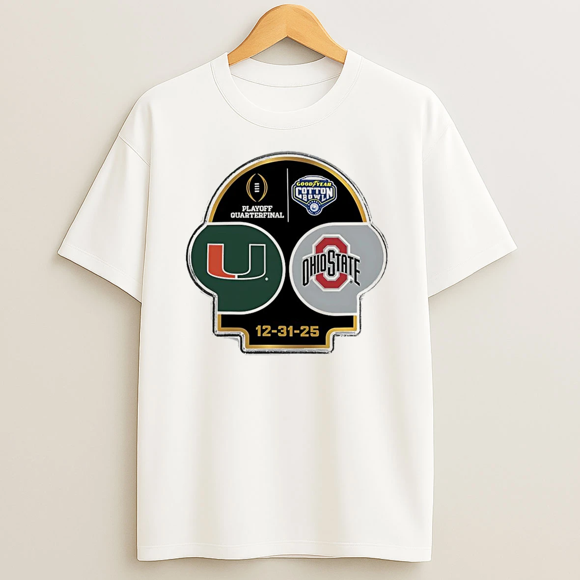 Vflippa Schmidtstee 20251222_104542 297_miami Vs Ohio State Playoff Quarterfinal 2025 Goodyear Cotton Bowl T Shirt
