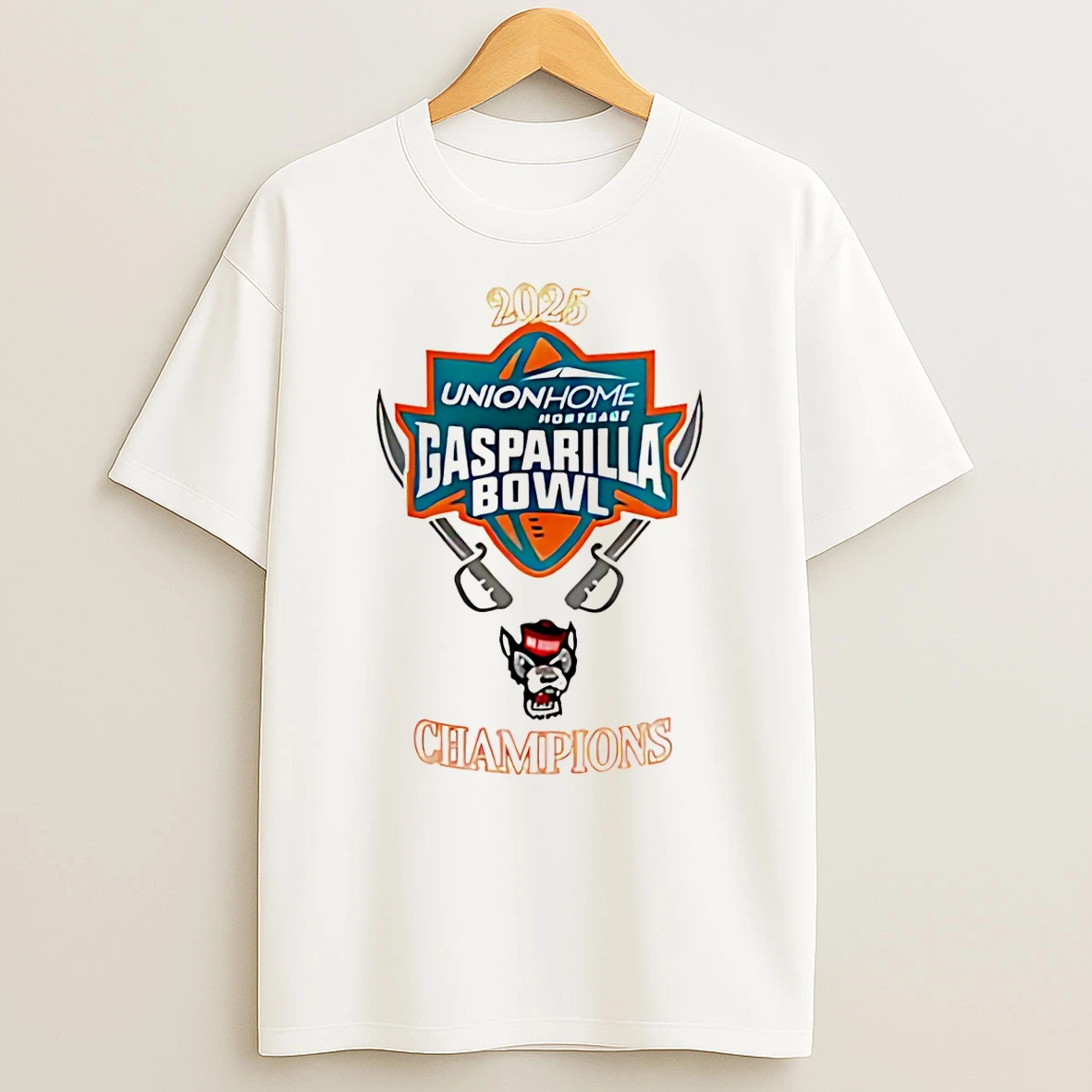 Vflippa Schmidtstee 20251222_104542 297_nc State Wolfpack 2025 Gasparilla Bowl Champions Logo T Shirt