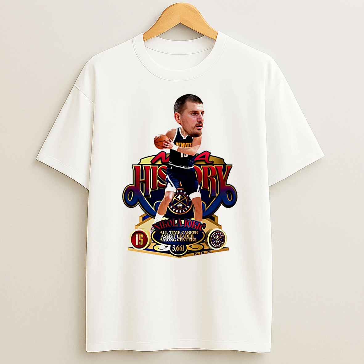 Vflippa Schmidtstee 20251222_104542 297_nikola Jokic Denver Nuggets Nba History All Time Career Assist Leader Among Centers T Shirt
