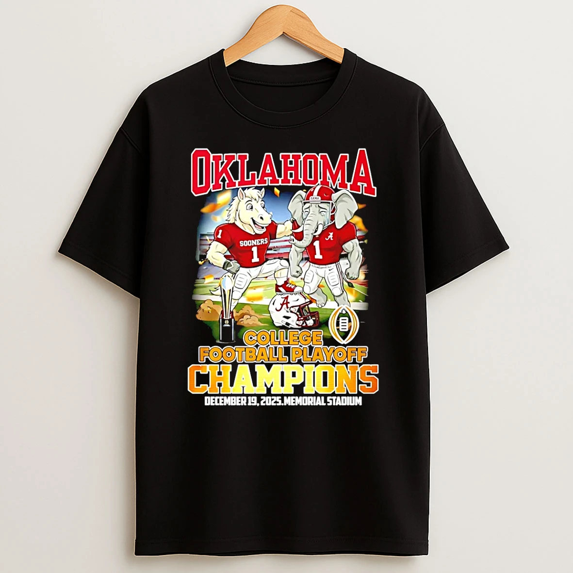 Vflippa Schmidtstee 20251222_104542 297_oklahoma Sooners 2025 26 College Football Playoff Champions Beat Alabama Mascot T Shirt