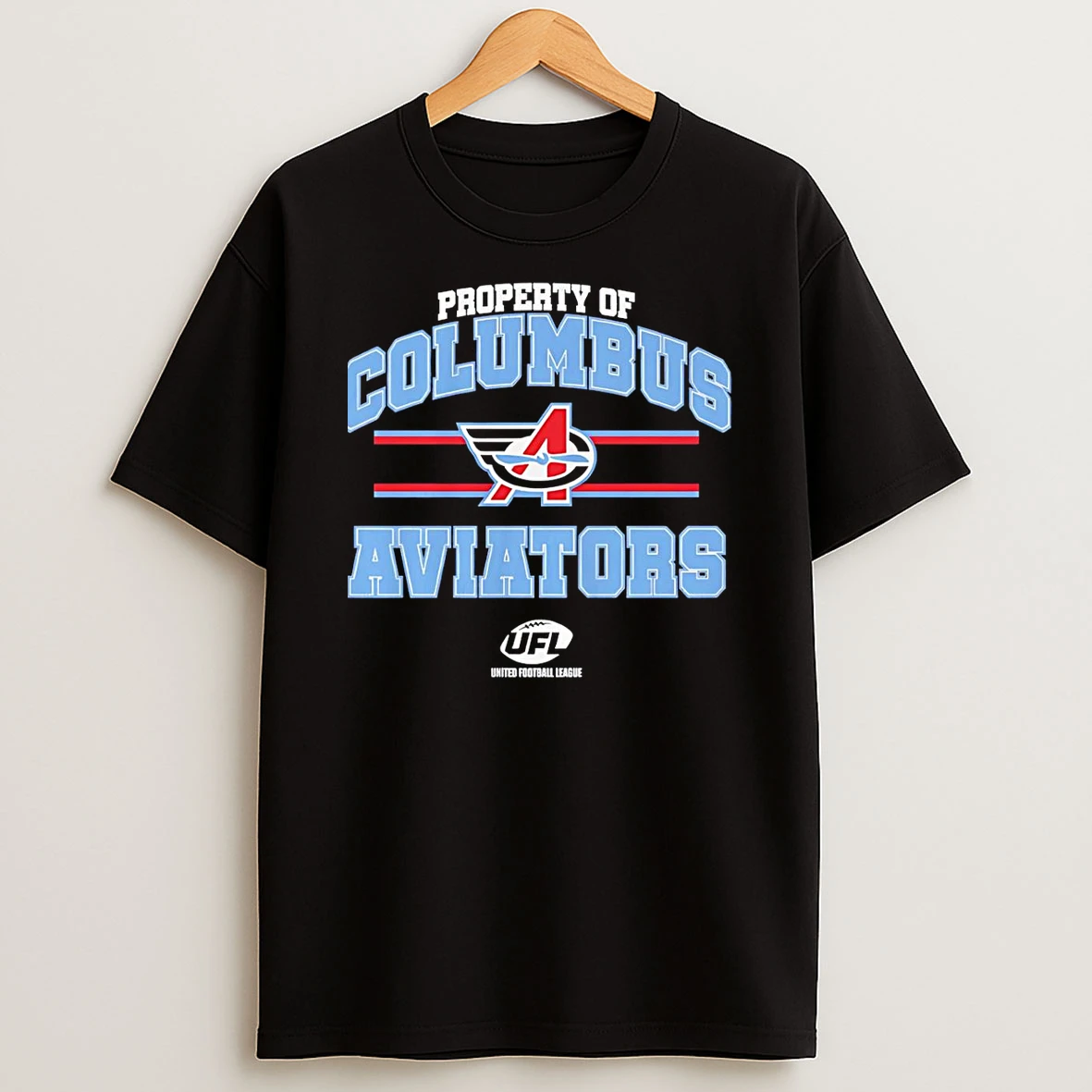 Vflippa Schmidtstee 20251222_104542 297_property Of Columbus Aviators 2025 Ufl T Shirt
