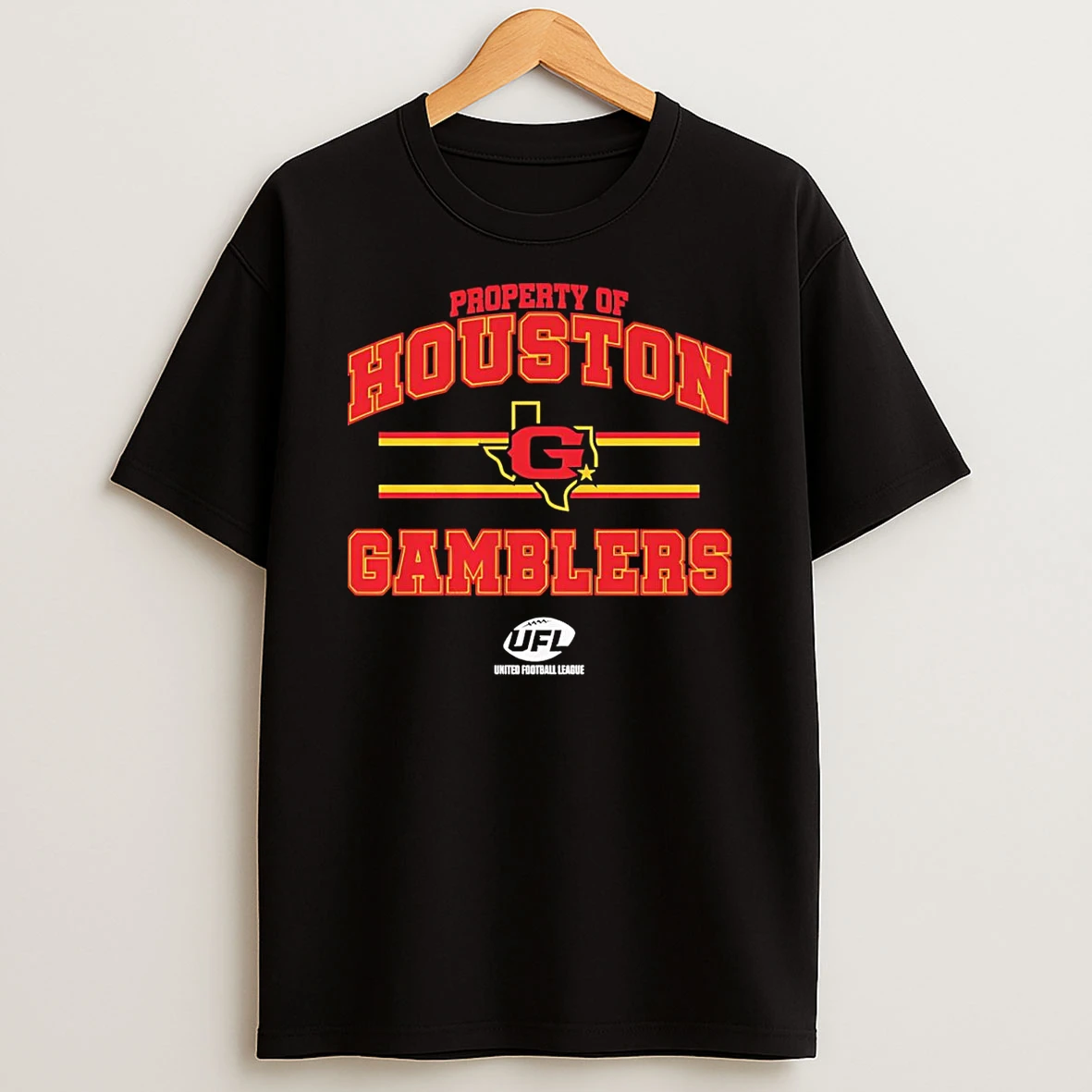 Vflippa Schmidtstee 20251222_104542 297_property Of Houston Gamblers 2025 Ufl T Shirt