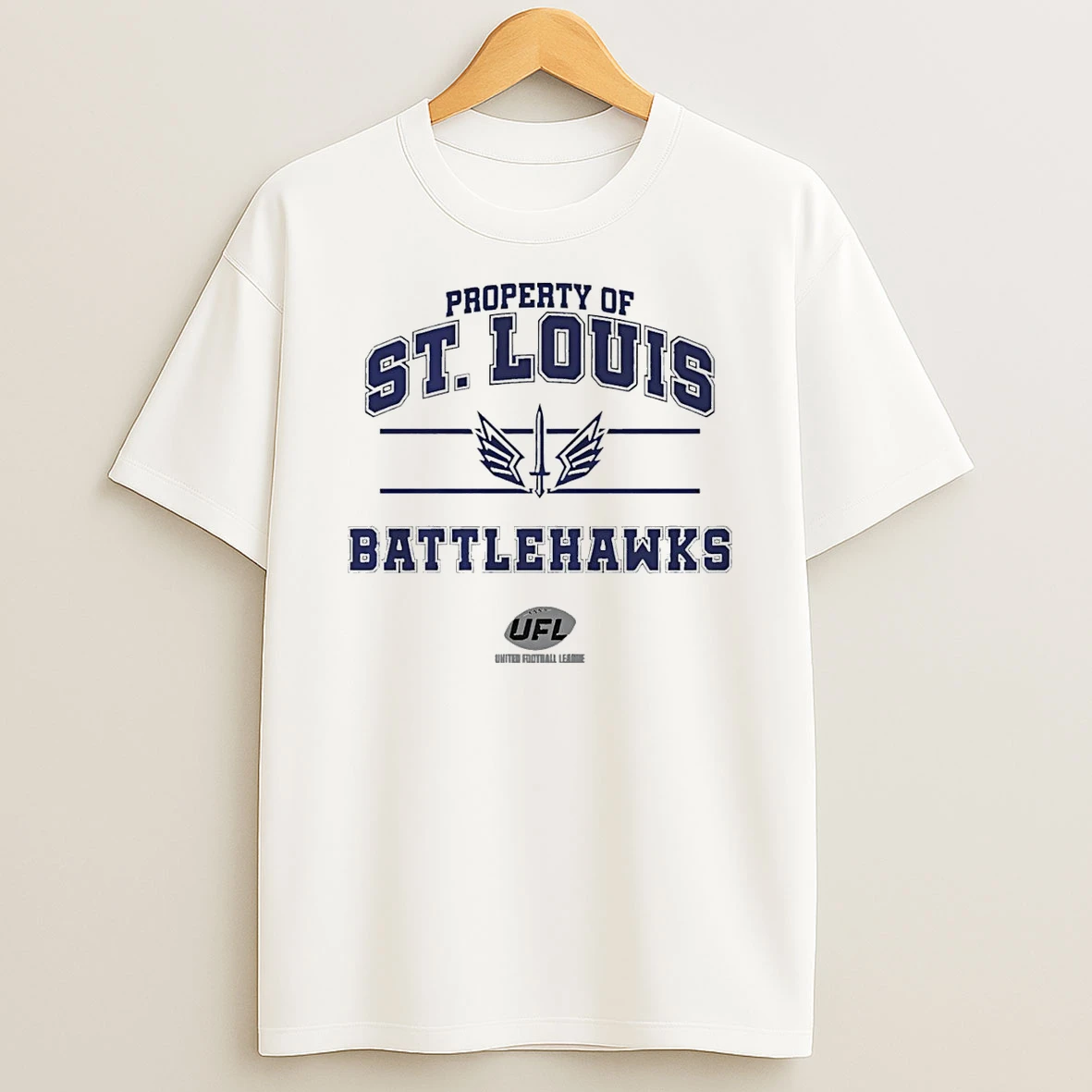 Vflippa Schmidtstee 20251222_104542 297_property Of St Louis Battlehawks 2025 Ufl T Shirt