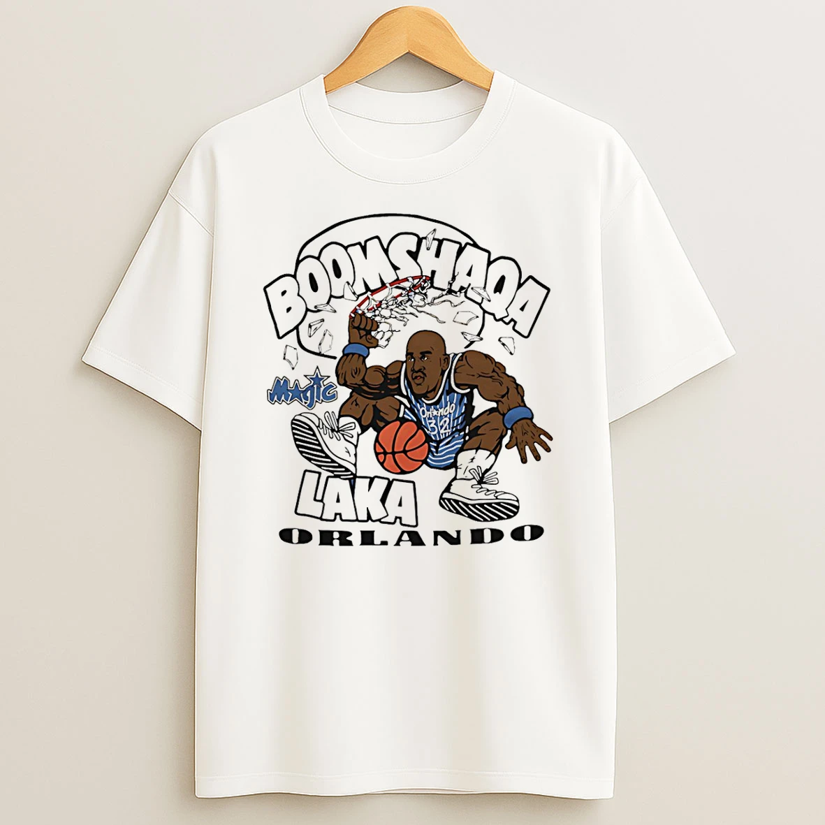 Vflippa Schmidtstee 20251222_104542 297_shaquille Oneal Orlando Magic Boomshaqalaka Caricature T Shirt
