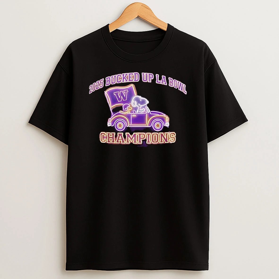 Vflippa Schmidtstee 20251222_104542 297_snoopy Washington Husky 2025 Bucked Up La Champions Neon T Shirt