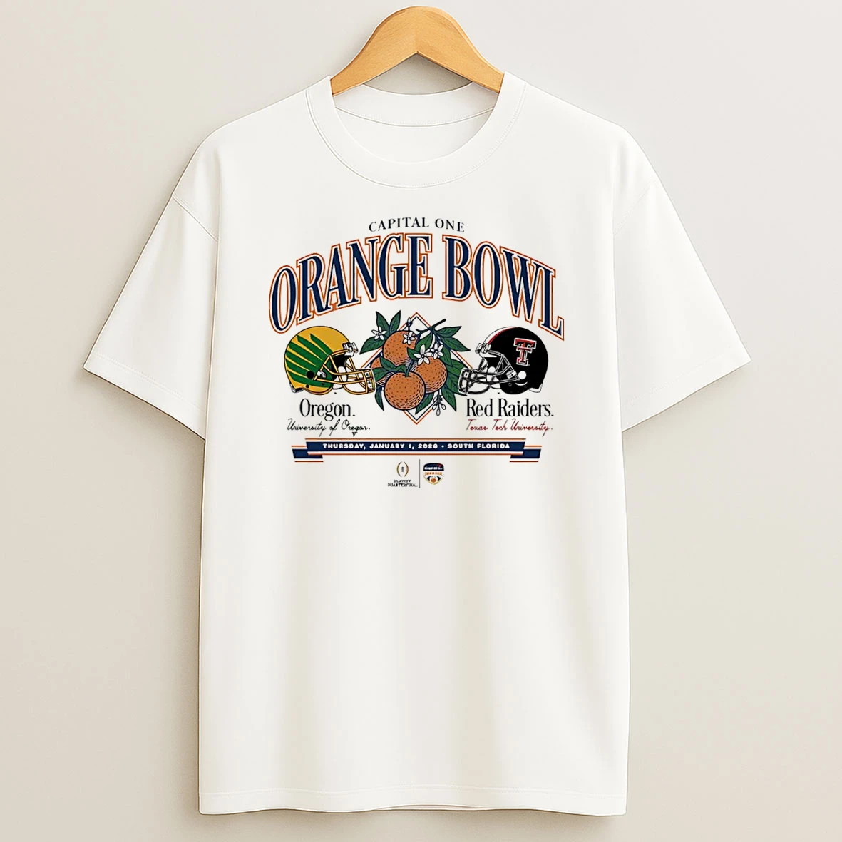 Vflippa Schmidtstee 20251222_104542 297_texas Tech Red Raiders Vs Oregon Ducks 2026 Orange Bowl Helmet T Shirt