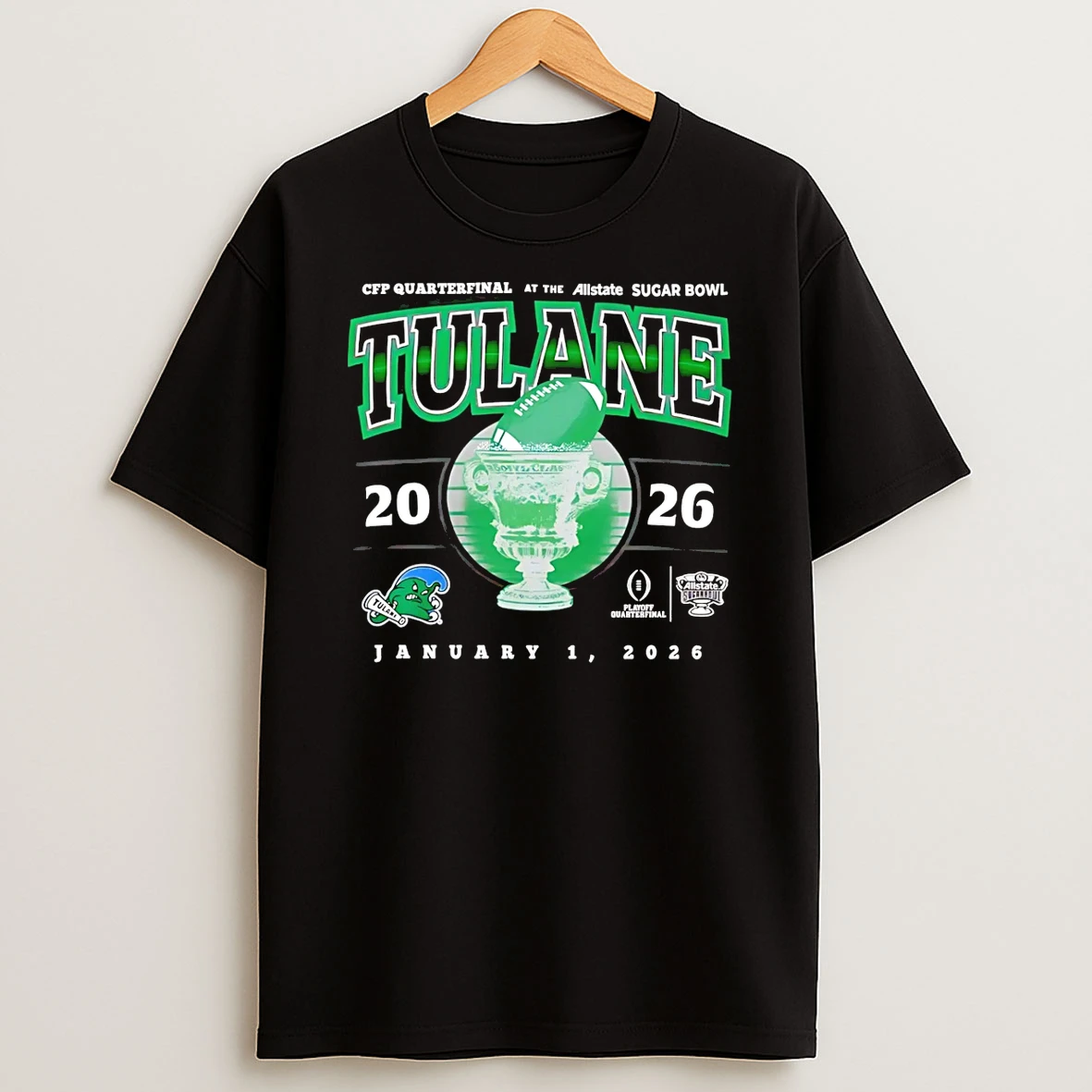 Vflippa Schmidtstee 20251222_104542 297_tulane Green Wave Football 2026 Sugar Bowl Classic T Shirt