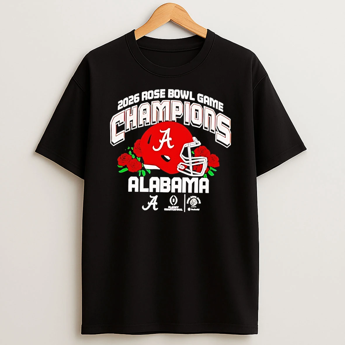Vflippa Schmidtstee 20251222_123535 107_alabama Crimson Tide 2026 Cfp Rose Bowl Champions Helmet T Shirt