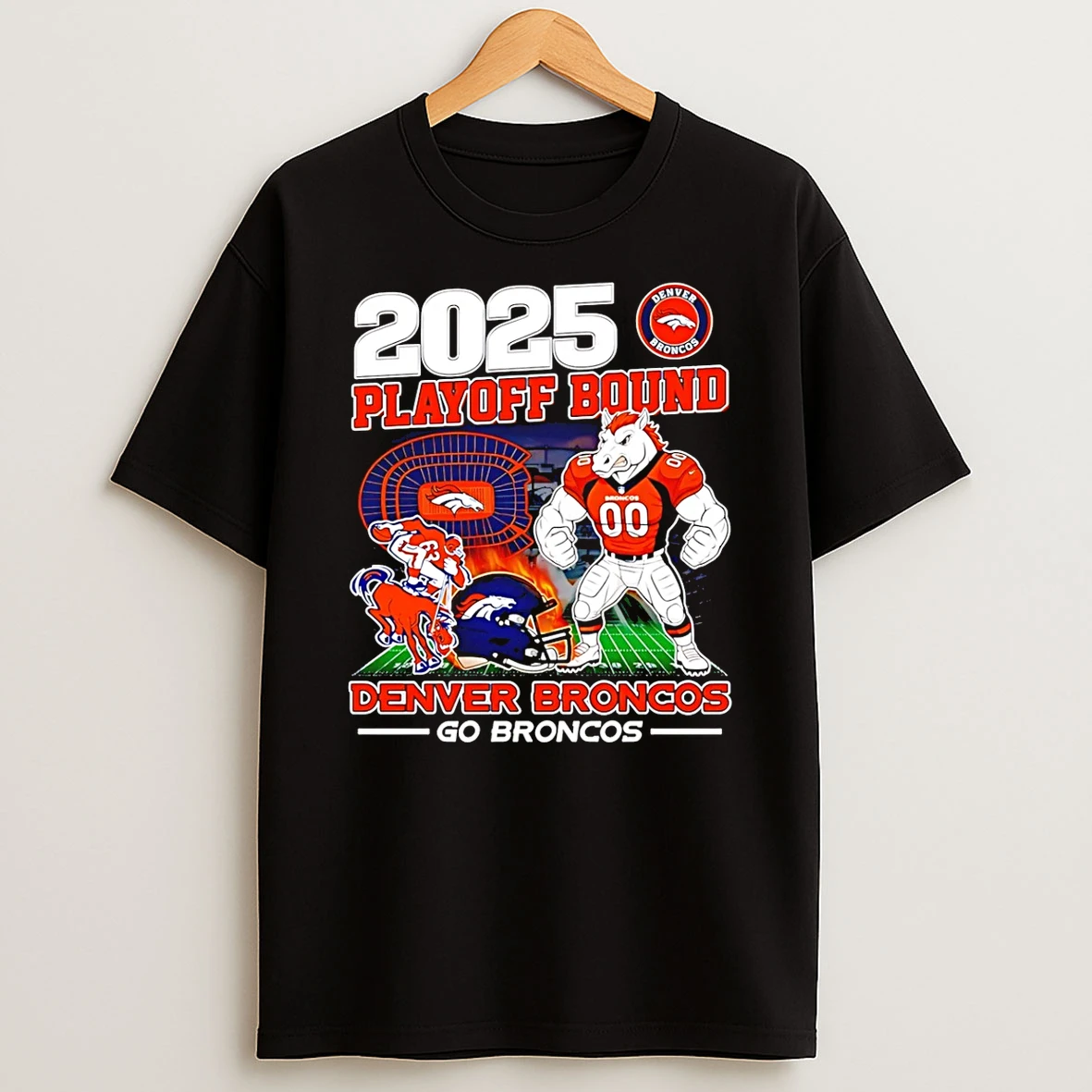 Vflippa Schmidtstee 20251222_123535 107_denver Broncos 2025 Playoff Bound Go Broncos Mascot T Shirt