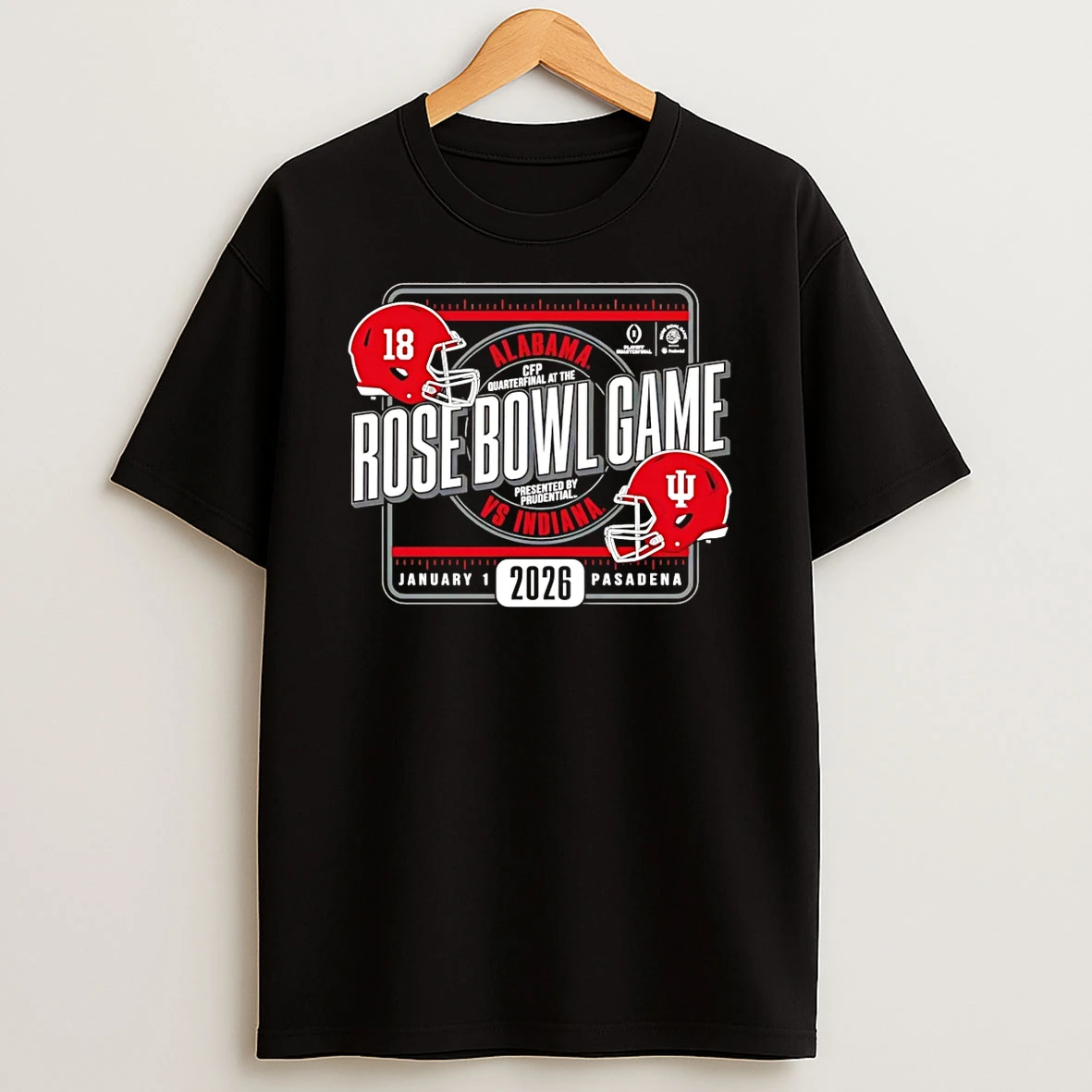 Vflippa Schmidtstee 20251222_123535 107_indiana Football Vs Alabama 2026 Rose Bowl Game Head To Head T Shirt