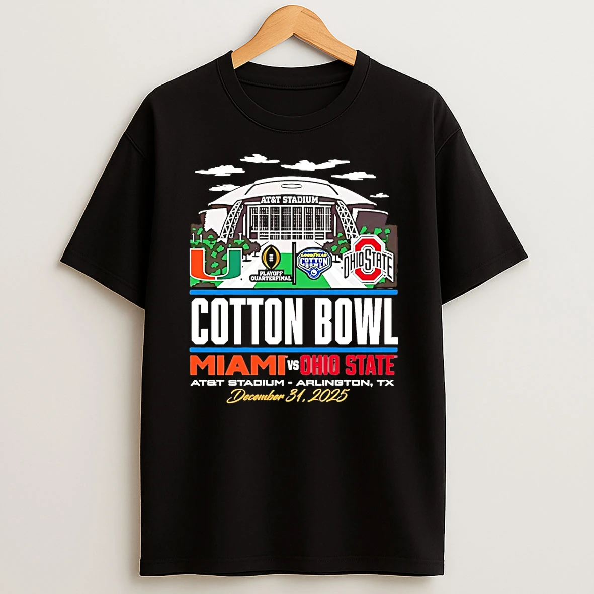 Vflippa Schmidtstee 20251222_123535 107_ohio State Buckeyes Vs Miami 2025 Cotton Bowl Stadium T Shirt
