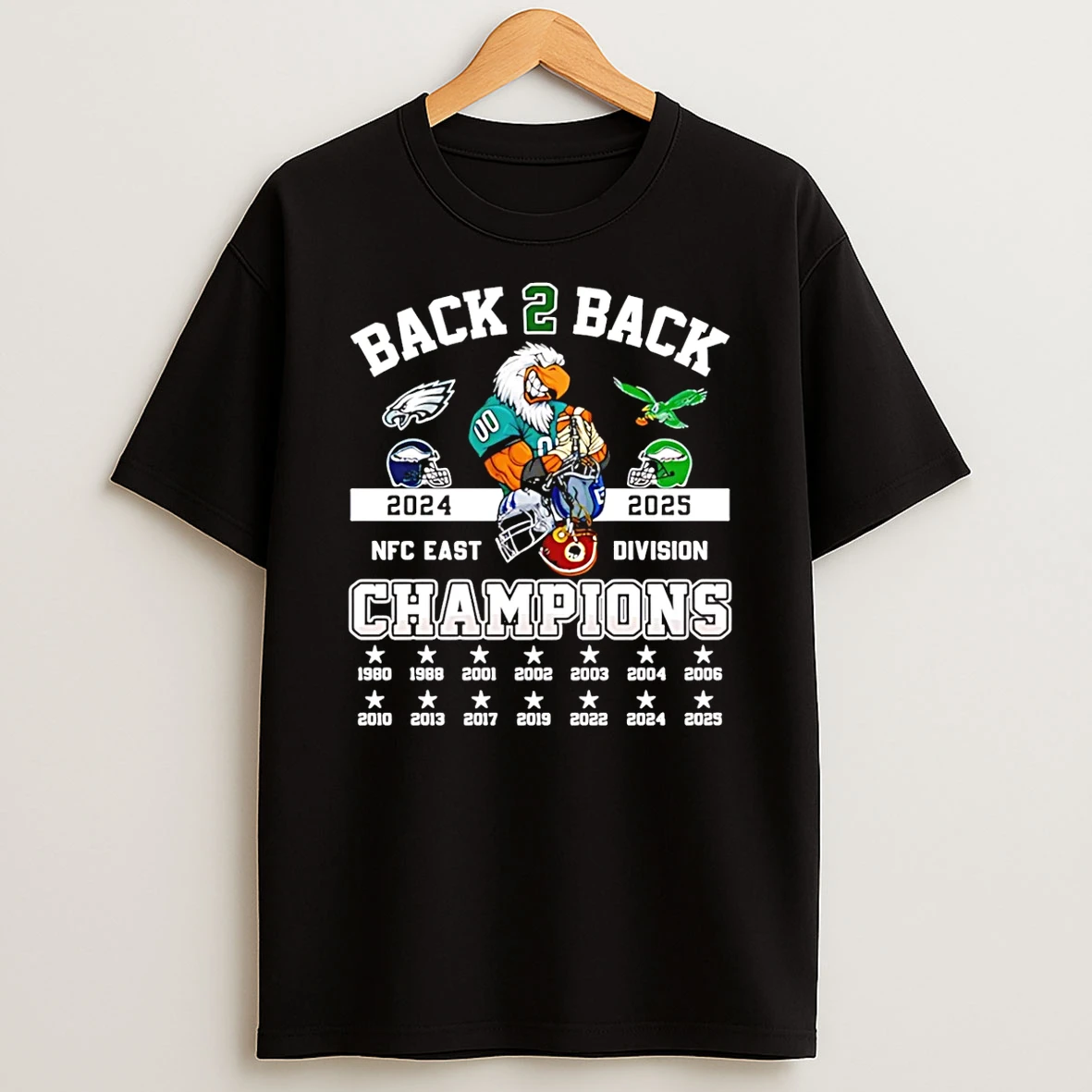 Vflippa Schmidtstee 20251222_123535 107_philadelphia Eagles Back To Back 2025 Nfc East Division Champions T Shirt
