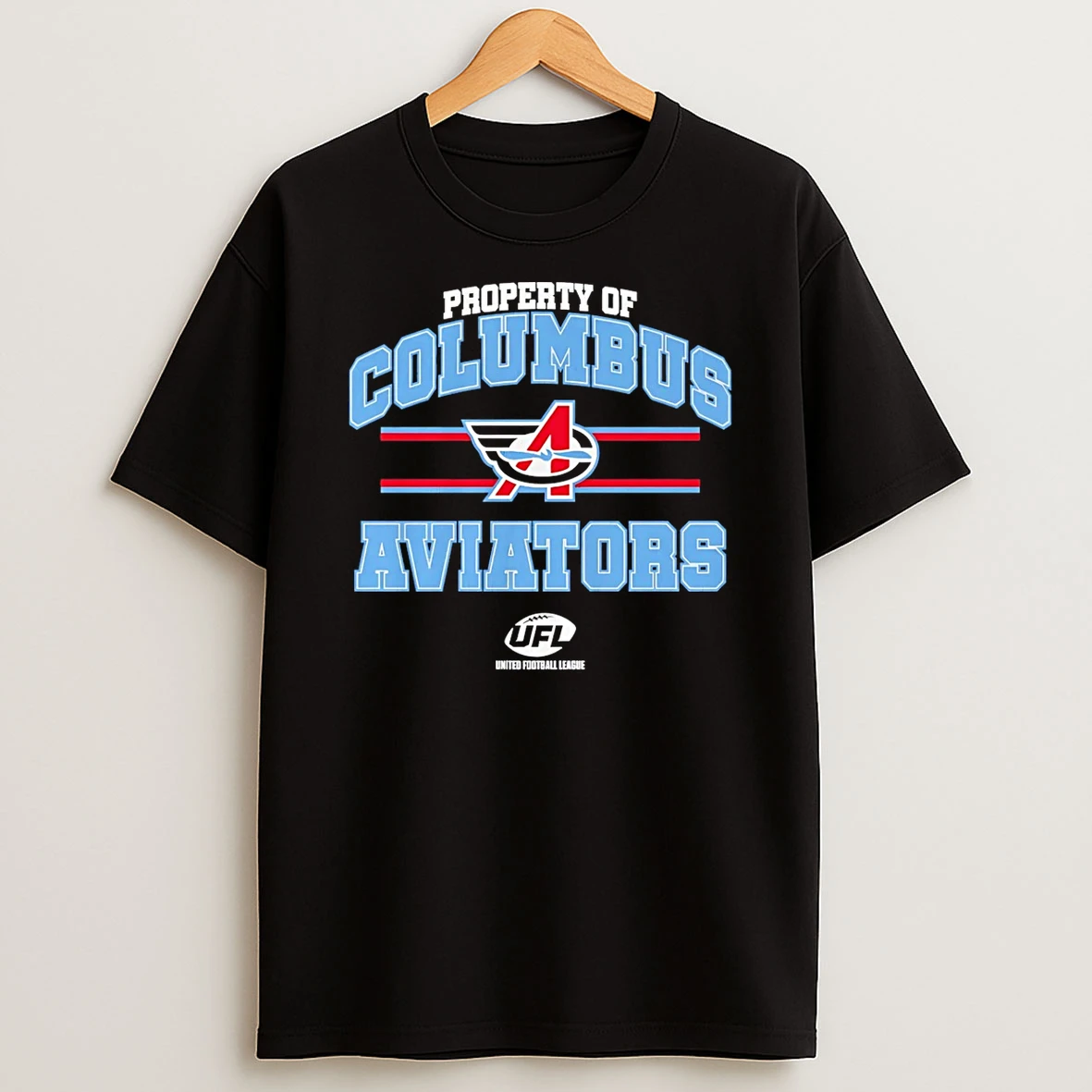 Vflippa Schmidtstee 20251222_123535 107_property Of Columbus Aviators Ufl Logo T Shirt