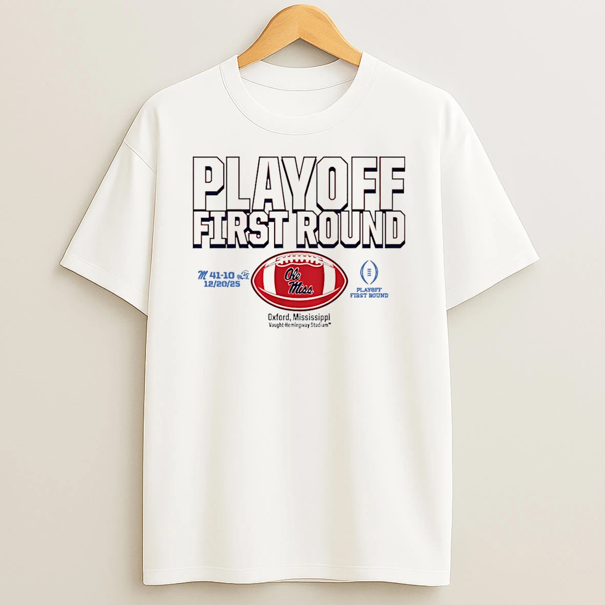 Vflippa Schmidtstee 20251222_130900 43_ole Miss Rebels 2026 Cfp First Round Winner 41 10 Score T Shirt