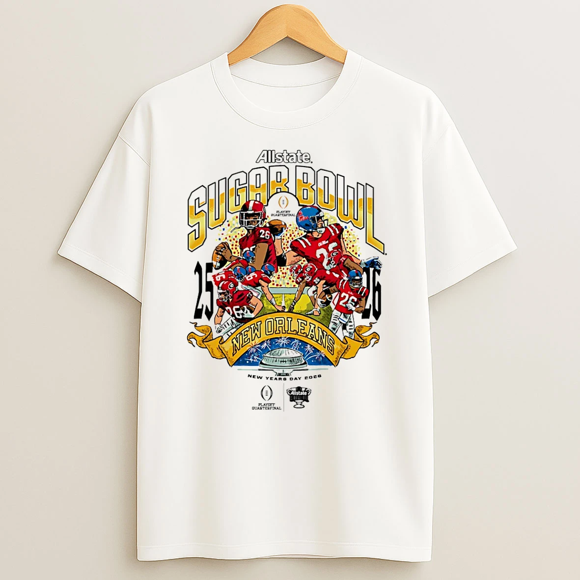 Vflippa Schmidtstee 20251222_130900 43_ole Miss Rebels Vs Georgia Bulldogs Cfp 2026 Sugar Bowl Caricature T Shirt