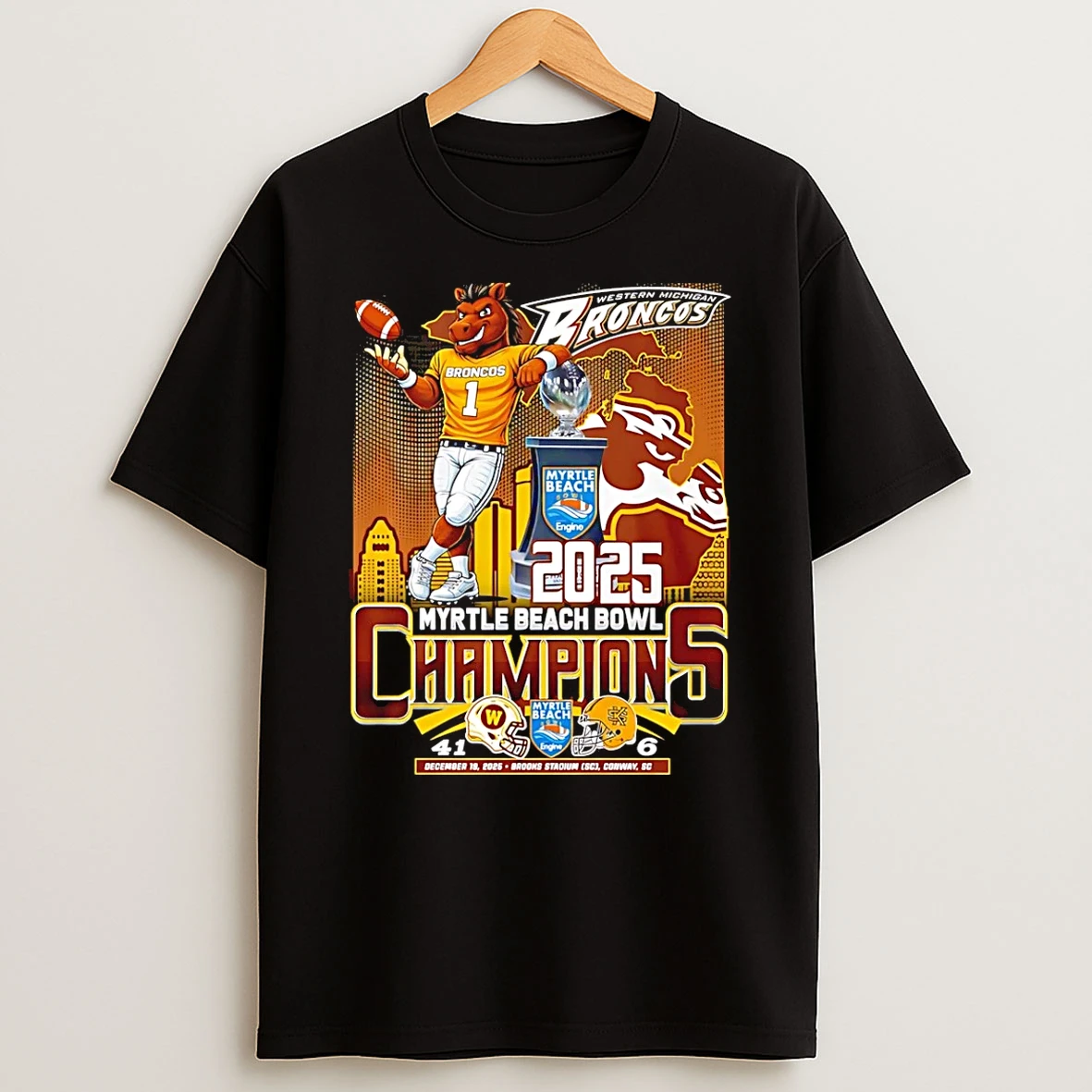 Vflippa Schmidtstee 20251222_130900 43_western Michigan Broncos 2025 Myrtle Beach Bowl Champions Score T Shirt